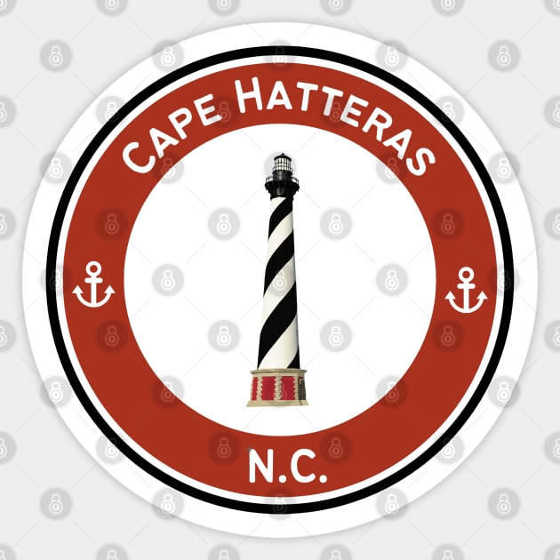 Cape Hatteras Lighthouse Red Circle Sticker by Trent Tides